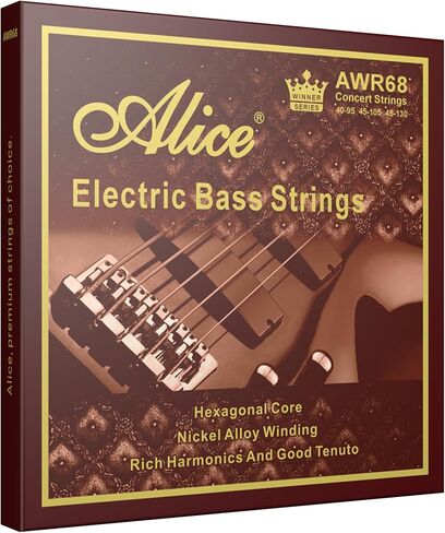 Bass Guitar Strings, Alice Bass String 5 Strings Medium Gauge 45-130 Nickel Alloy Winding String with Nickel-Plated Ball-End for 5 Strings Electric Bass in Kuwait
