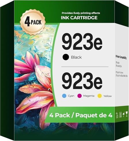 923 Ink Cartridges OfficeJet Pro 8135e 8139e Compatible with H-P 923 Ink Cartridges Combo Pack for OfficeJet Pro 8135 8135e 9139e 8139 e 8138e OfficeJet 8122e 8122 Printer (Black/Cyan/Yellow/Magenta) in Kuwait
