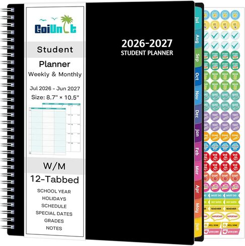 مخطط الطلاب 2025-2026 ، تقويم مخطط العام الدراسي الشهري للعام الدراسي ، يوليو 2025-يونيو 2026 ، 8.5 "× 10.5" in Kuwait