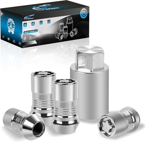 Wheel Locks Lug Nuts M14 x 1.50 Fits 2015-2021 Ford F-150 Expedition Mustang Edge and More 13/16" Hex Key Cone Seat Replace EK4Z-1A043-A in Kuwait