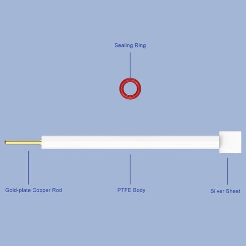 Silver Sheet Electrode, 10x10x0.1 mm Silver Sheet PTFE Body Electrode Laboratory Electrolytic Cell Electrode Compatible with Labasics Electrolytic Cell in Kuwait