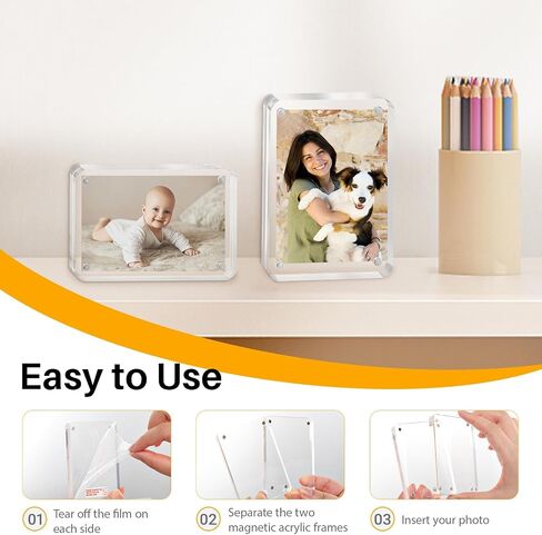 2x3 إطار الصورة ، 3 حزم إطارات صغيرة من الأكريليك 2.5x3.5 بوصات إطارات محفظة مغناطي in Kuwait