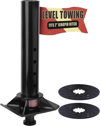 Fifth Wheel to Gooseneck Adapter Kingpin with Reinforcing Rib - Includes 1 Lube Plate, Fit for Campers, Trailers, Tractors, Semi-Tractors, 4" Round Tube with 2" Kingpin, Attaches to 5th Wheel in Kuwait