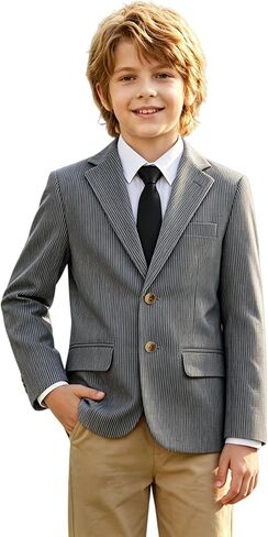 Linen Boys Kids Blazer Jacket Seersucker Boy's Lightweight Striped Blazers Formal Casual Tuxedo Suit Jackets Sport Coat in Kuwait