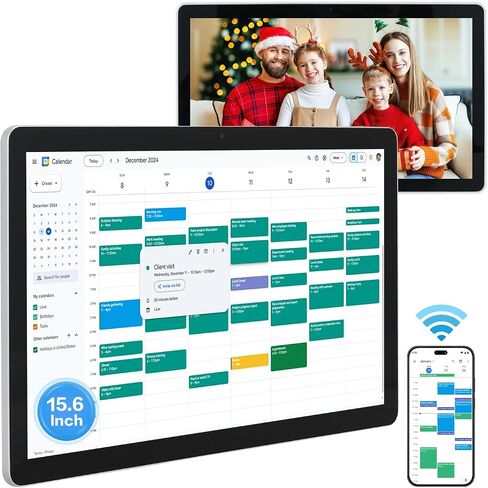 21.5 inches Touchscreen Digital Calendar & Wall Planners, Smart Whiteboard Calendar for Chore Chart & Work Schedule, Built in Speakers and Camera, Include Wall Mount & Desk Stand in Kuwait