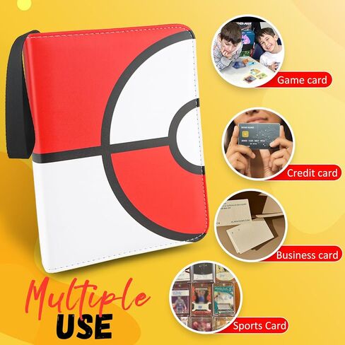 Card Binder 4 Pocket ، حامل بطاقة التداول يناسب 400 بطاقة مع 50 من الأكمام القابلة للإزالة ، حامل ألبوم كبير السوائل ومقاومة للماء لجامع بطاقات التداول ، ألبوم بطاقة مجموعة محمولة للبطاقات in Kuwait