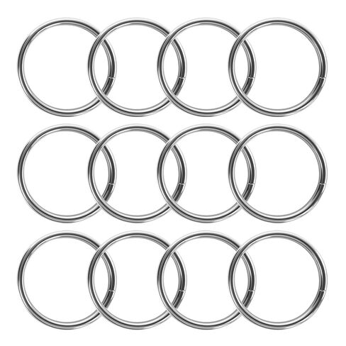Ewparts 2 بوصة O حلقة MACRAME MACRAME RINGS 2 في O RINGS لجعل المجوهرات صنع 12 Pack 4MM دوائر معدنية ملحومة الثقيلة لصياغة مصنع الماكرين ، أطواق الكلاب المعدنية O حلقات O. in Kuwait