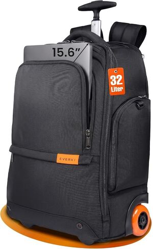 Everki 123 Laptop Backpack, Replaceable Wheels, 11 16-inch, Black, 50 x 37.5 x 20 in in Kuwait