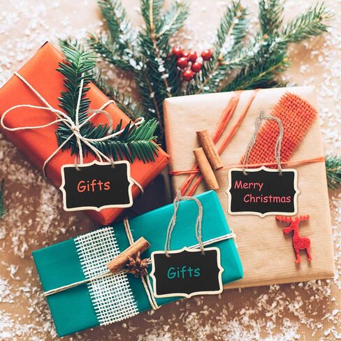 Outus Chalkboard Tags with String Mini Chalkboards Sign Wooden Hanging Chalkboard Labels Basket Tags Blackboard Tag Storage Tag Message Board Signs for Weddings Place Cards(36 Pieces) in Kuwait