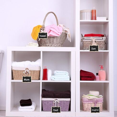 Outus Chalkboard Tags with String Mini Chalkboards Sign Wooden Hanging Chalkboard Labels Basket Tags Blackboard Tag Storage Tag Message Board Signs for Weddings Place Cards(36 Pieces) in Kuwait