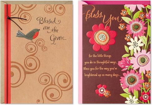 Hallmark Mahogany Religious Thank You Cards, Pack of 2 (Blessed) for Nurses Day, Administrative Professionals Day, Clergy and More in Kuwait