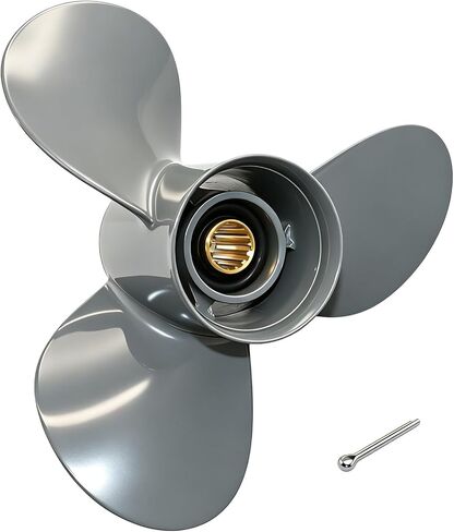 مروحة خارجية للقارب 11 1/8 × 13 لسيارة Honda BF 35 40 45 50 50A 60A 60 HP محركات، 11 1/8x13 دعامة محرك القارب من الألومنيوم، 13 شريحة سن، OEM رقم 59130-ZV5-013AH، 3 شفرات، RH( 11.125 × 13) in Kuwait