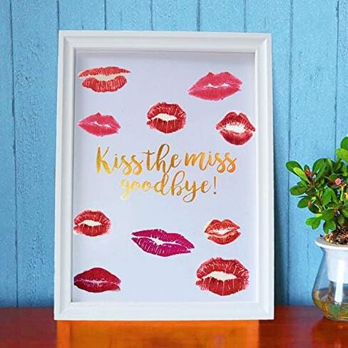 Kiss The Miss Goodbye Picture Frame Bachelorette Party Bridal Shower Keepsafe Gifts for Bride to be Guest Book (White Frame) in Kuwait