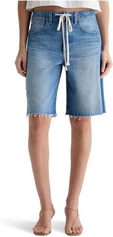 AG Adriano Goldschmied Women's Hattie High-Rise Cinched Barrel Shorts in Sweetwater in Kuwait