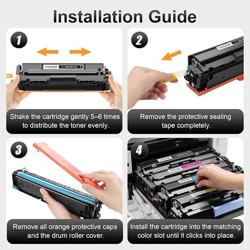 inkcloud 206x حبر الحبر خراطيش 4 حزمة مع بديل متوافق مع الجهاز والترقية لـ 206x A W2110A W2110X العمل مع Color Pro MFP M283FDW M283CDW M283 PRO M255DW HIVER HILLER in Kuwait