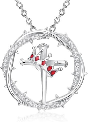 MISTBEE Sword Cross Necklace Sterling Silver Crown/Dragon Sword Pendant Jewelry for Women Girls Gifts in Saudi Arabia