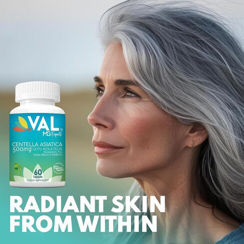 VAL Gotu Kola + Magnesium Citrate & Centella Asiatica | Focus, Calm & Circulation Support* | 60 Vegan Tablets | Non-GMO, Gluten-Free, USA Made in Kuwait