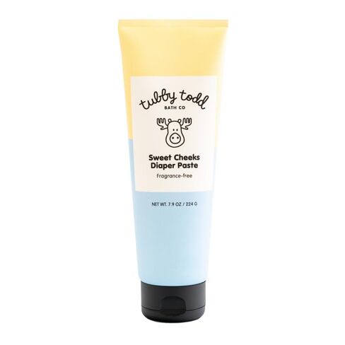 Tubby Todd Sweet Cheeks Paste & Spatula - كريم طفح حفاضات مع 14 ٪ من أكسيد الزنك - Hypoallergenic - لتهدئة وحماية الجلد الحساس - 2 باك ، 4 أوقية و 7.9 أوقية in Kuwait