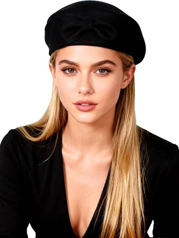 Wedding Hats for Women Vintage Wool Felt Berets Ladies Pearl Fascinator Autumn Winter Cap Bow Church Fedoras in Kuwait
