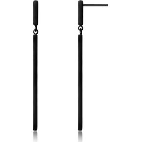 Black Gold Geometric Drop Dangle Earrings for Women Waterdrop Oval Circle Link Stainless Steel Dangle Earrings Trendy Jewelry Gifts for Women Girls in Kuwait