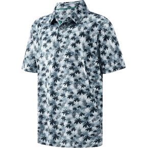Boys Polo Shirt Short Sleeve Performance Dry Fit Stretch Funny Print Active Casual Collared Golf Shirts for Boy in Kuwait