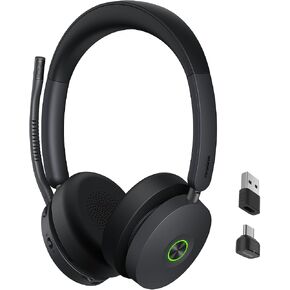 Yealink BH74 with Stand ANC Wireless Bluetooth Headset with Mic for Work, 6-mics Hybrid ANC Tech, Microsoft Teams Premium Open Ofﬁce Certified Headsets, up to 32h Talking Battery Life, Zoom Certified in Kuwait