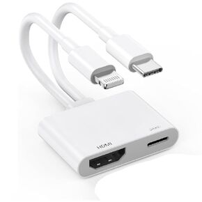 [Apple MFi Certified] Lightning to HDMI Cable Adapter for iPhone to HDTV,1080P Digital AV Adapter Sync Screen Connector Compatible for iPhone 14 13 12 11 Pro Max XR X 8 7 to TV Projector Monitor in Kuwait