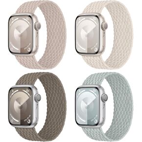 3 حزمة مسطحة حلقة منفردة مضفرة متوافقة مع Apple Watch Band 40mm 41mm 42mm 38mm 44mm 45mm 46mm 49mm النساء الرجال ، وأشرطة العزاء من النايلون المرنة لسلسلة iWatch 10 9 8 7 6 5 4 3 ultra 2 se 2 in Kuwait