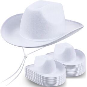 Janmercy 24 Pack Cowboy Hats Bulk Western Western Cowboy White Hats Cowboy Hat with Depable Devin in Kuwait