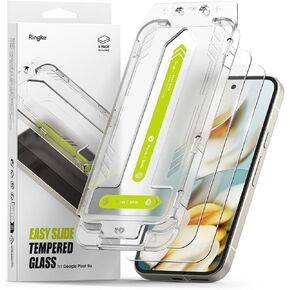 Ringke Easy Slide [Super Easy to Install] Compatible with Google Pixel 9a Screen Protector, Case Friendly 9H Hardness Tempered Glass with Simple installation Tool - 2 Pack in Saudi Arabia