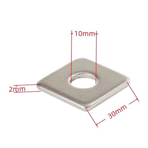 غسالة NACX Square M3 × 10 مم × 10 مم × 1 مم مربعة ، 304 من الفولاذ المقاوم للصدأ ، 120 ٪ in Kuwait