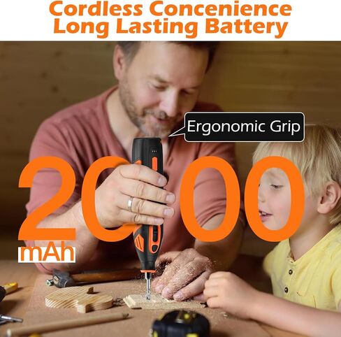 مجموعة أدوات Rotary Rotary Hardell Cordless ، 6 سرعة قابلة للتعديل مع شاشة رقمية ، أداة دوارة مع ملحقات 80pcs ، 2000 مللي أمبير في الساعة بطارية الصنفرة ، الطحن ، الحفر ، النقش in Kuwait