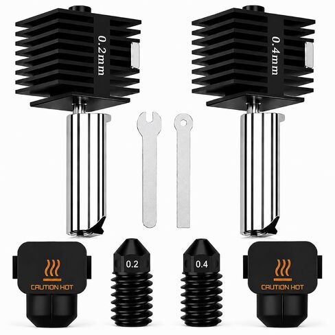 2PCS 0.2mm+0.4mm Hotend Kit for Bambu Lab A1/A1 Mini, 3D Printer Parts Replacement Print Head for Bambu Lab A1/A1 Mini 3D Printer in Kuwait