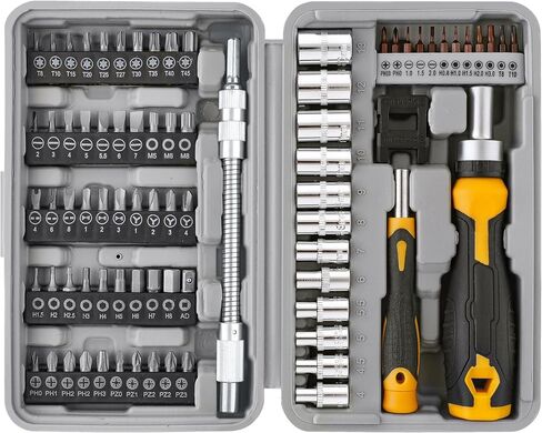 Hi-Spec 101pc Multi Bits Screwdriver & Ratcheting مقبض مجموعة مجموعة مجموعة مجموعة. أكمل 1/4 بوصة مفك البراغي مع أجزاء أمنية أمنية للعبث in Kuwait