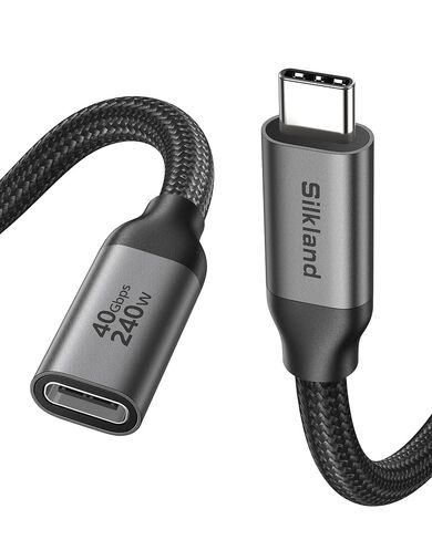 Silkland USB4 Extension Cable for Thunderbolt 4, [40Gbps/240W/8K] USB C Extender 3.3ft, 8K@60Hz Type C Video Cord Male to Female Compatible for USBC Hub/iPhone16/MacBook/iPad/Mag Safe in Kuwait