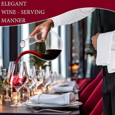 1PC Luxurious U-Shaped Crystal Glass Wine Decanter - High-End European Style, Harp Design, LargeRed Wine Capacity, Perfect for Home, Restaurant, and Household Use in Kuwait