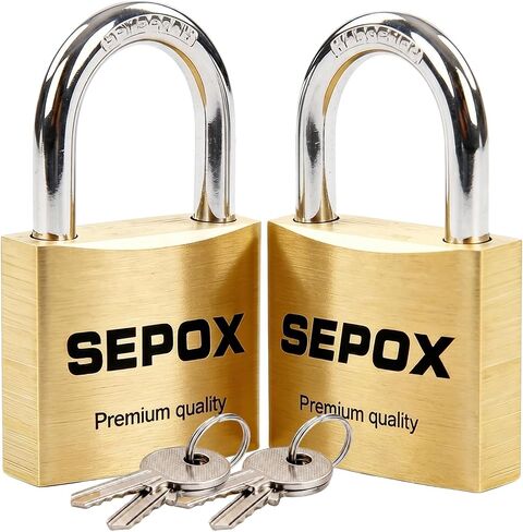 Sepox® 36 PCS Pack Badlock الصلبة النحاسية مع نفس المفاتيح 48 PCS ، الجسم الثقيل والمضغوط للماء 40 مم 1-9/16 "، قفل ومفتاح صغير مع مقبض كبير ، مفتاح على حد سواء لخزانة صالة الألعاب الرياضية المدرسية ، HASP ، مربع الأدوات in Kuwait