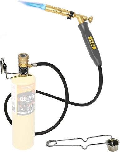 Bluefire MRAS-8210 Super Jumbo Turbo Flame Propane Gas Wlding Torch مع وقود خرطوم 5 بوصات بواسطة Mapp Map Pro Propane برأس كبير الكثافة عالي الكثافة للمسام in Kuwait