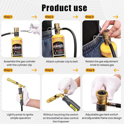 Bluefire MRAS-8210 Super Jumbo Turbo Flame Propane Gas Wlding Torch مع وقود خرطوم 5 بوصات بواسطة Mapp Map Pro Propane برأس كبير الكثافة عالي الكثافة للمسام in Kuwait