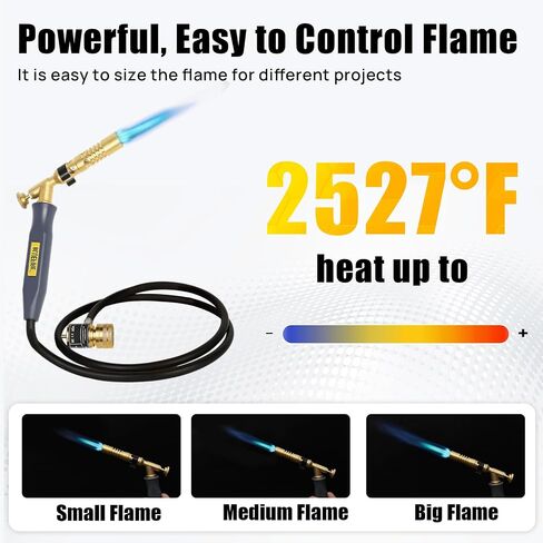 Bluefire MRAS-8210 Super Jumbo Turbo Flame Propane Gas Wlding Torch مع وقود خرطوم 5 بوصات بواسطة Mapp Map Pro Propane برأس كبير الكثافة عالي الكثافة للمسام in Kuwait