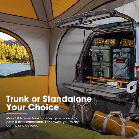Sanhima SUV Tent للتخييم مع Rainfly - 2 تصميم الباب مقاوم للماء PU3000mm طبقة مزدوجة Tailgate Tent For Van Jeep Cuv Model ، in Kuwait