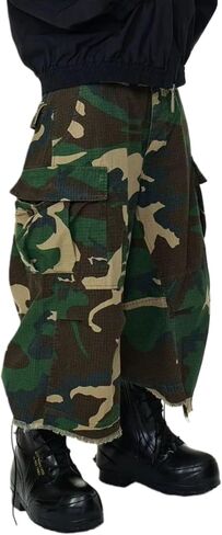 FCOOLYEET Camo Jean Shorts Y2k Baggy Jorts Grunge Below Knee Denim Cargo Shorts for Men in Kuwait