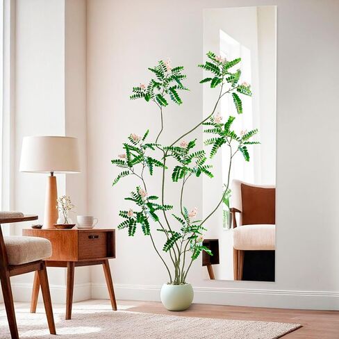 Artificial Locust Tree, Faux Trees with White Flowers & Pot, 6FT Large Floor Plant Artificial Sophora Fake Flower Tree Silk Plants for Indoor Office Home Room Patio Balcony Porch Decor in Kuwait