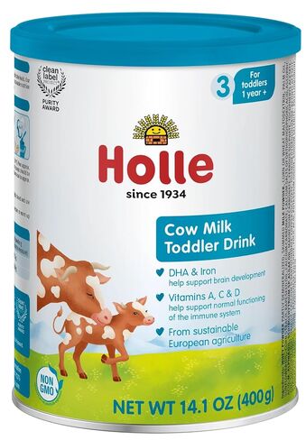Holle Toddler Nutritional Drink, Non-GMO Cow Milk-Based Gentle Formula, for Kids 12-36 Months, 14 oz in Kuwait