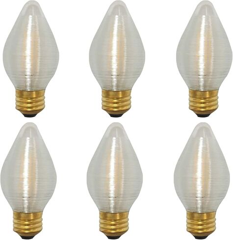 Royal Designs, Inc. Vintage Dimmable Silk Wrapped Torpedo Shaped LED Light Bulbs, E12 Candelabra Brass Base, 130V, 4W, Set of 6 in Kuwait