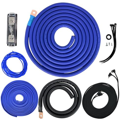 Sky High Car Audio CCA 1/0 E-Series Amp Kit - Blue/Black in Saudi Arabia