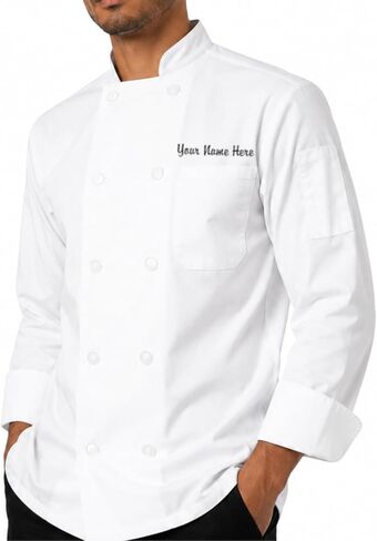 Personalized Embroidered Mesh Back Long Sleeve Customized Chef Coat in Saudi Arabia