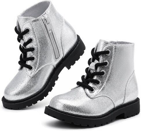 Girls Lace Up Combat Boots Waterproof Side Zipper Ankle Booties for Toddler/Little Kid/Big Kid in Saudi Arabia