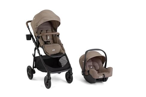 Joie Baby, Ginger and Rue Travel System – 4-in-1 Travel System with Lightweight Baby Car Seat and an Included Anti-Rebound Base for Easy Install and Height-Adjustable Stroller (Mocha) in Saudi Arabia