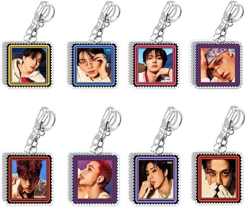 8PCS Stray-K Keychains Cute Cartoon Keychain Acrylic Keyring for Stay Fans(Pink) in Kuwait